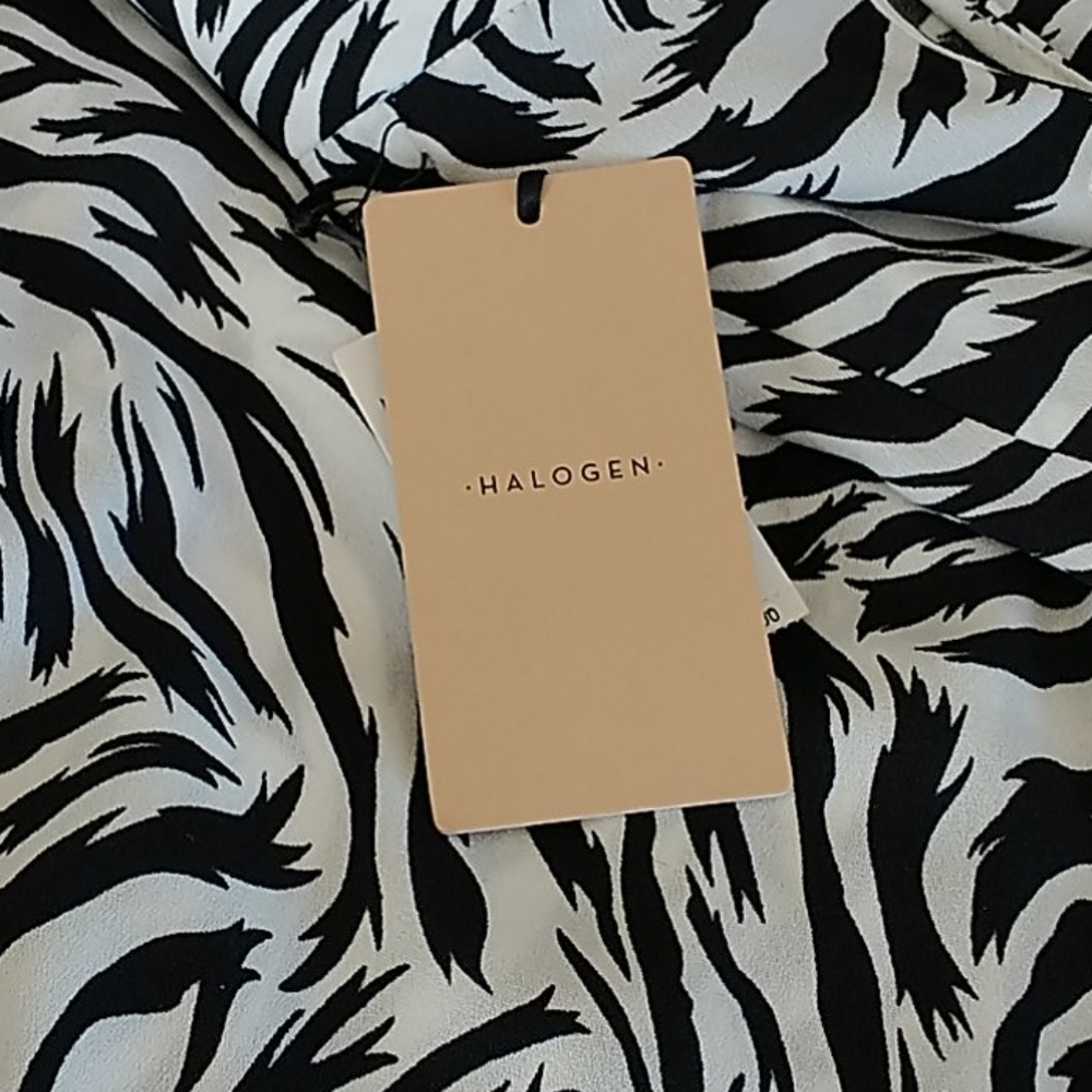 Halogen Ivory Black Feather Tiger Shirt 1x - Picture 8 of 11